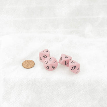 WCXPQ1064E4 Pink Pastel Dice with Black Numbers D10 Aprox 16mm (5/8in) Pack of 4 (ONLINE ORDER ONLY)