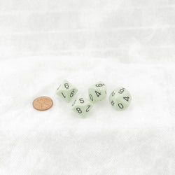 WCXPQ1065E4 Green Pastel Dice with Black Numbers D10 Aprox 16mm (5/8in) Pack of 4 (ONLINE ORDER ONLY)