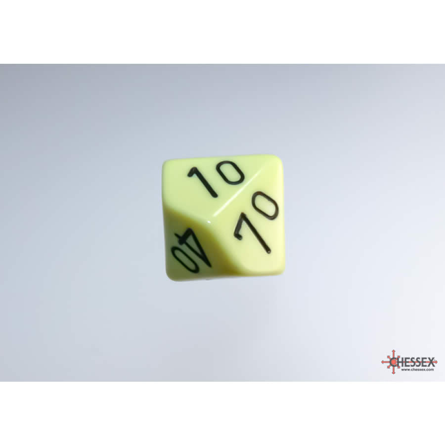 WCXPQ1162E4 Yellow Pastel Dice with Black Numbers 10s D10 Aprox 16mm (5/8in) Pack of 4 (ONLINE ORDER ONLY)