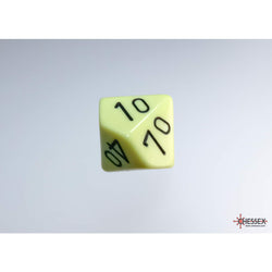WCXPQ1162E4 Yellow Pastel Dice with Black Numbers 10s D10 Aprox 16mm (5/8in) Pack of 4 (ONLINE ORDER ONLY)
