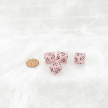 WCXPQ1164E4 Pink Pastel Dice with Black Numbers 10s D10 Aprox 16mm (5/8in) Pack of 4 (ONLINE ORDER ONLY)