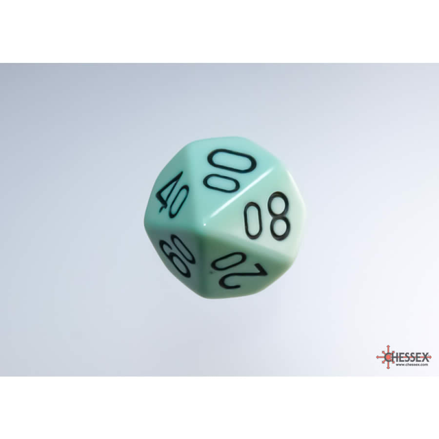 WCXPQ1165E4 Green Pastel Dice with Black Numbers 10s D10 Aprox 16mm (5/8in) Pack of 4 (ONLINE ORDER ONLY)