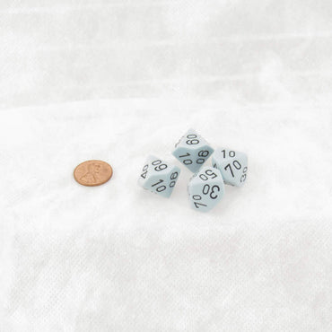 WCXPQ1166E4 Blue Pastel Dice with Black Numbers 10s D10 Aprox 16mm (5/8in) Pack of 4 (ONLINE ORDER ONLY)