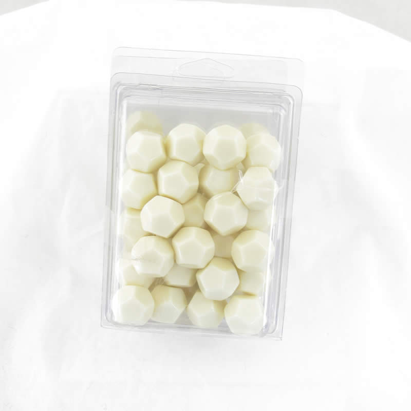 WCXPQ1200AE50 Ivory Blank Opaque Dice D12 Aprox 16mm (5/8in) Pack of 50 (ONLINE ORDER ONLY)