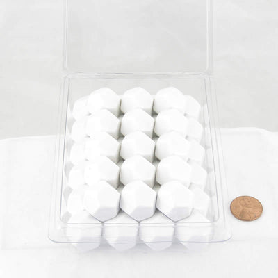 WCXPQ1201AE50 White Blank Opaque Dice D12 Aprox 16mm (5/8in) Pack of 50 (ONLINE ORDER ONLY)