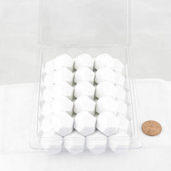 WCXPQ1201AE50 White Blank Opaque Dice D12 Aprox 16mm (5/8in) Pack of 50 (ONLINE ORDER ONLY)