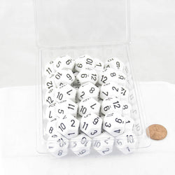 WCXPQ1201E50 White Opaque Dice Black Numbers D12 Aprox 16mm (5/8in) Pack of 50 (ONLINE ORDER ONLY)