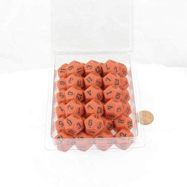 WCXPQ1203E50 Orange Opaque Dice Black Numbers D12 Aprox 16mm (5/8in) Pack of 50 (ONLINE ORDER ONLY)