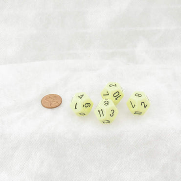 WCXPQ1262E4 Yellow Pastel Dice with Black Numbers D12 Aprox 16mm (5/8in) Pack of 4 (ONLINE ORDER ONLY)