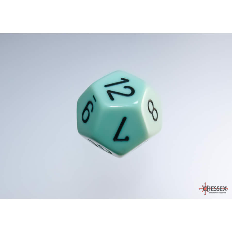 WCXPQ1265E4 Green Pastel Dice with Black Numbers D12 Aprox 16mm (5/8in) Pack of 4 (ONLINE ORDER ONLY)