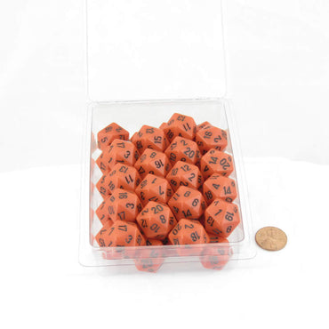 WCXPQ2003E50 Orange Opaque Dice with Black Numbers D20 Aprox 16mm (5/8in) Pack of 50 (ONLINE ORDER ONLY)