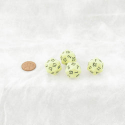 WCXPQ2062E4 Yellow Pastel Dice with Black Numbers D20 Aprox 16mm (5/8in) Pack of 4 (ONLINE ORDER ONLY)