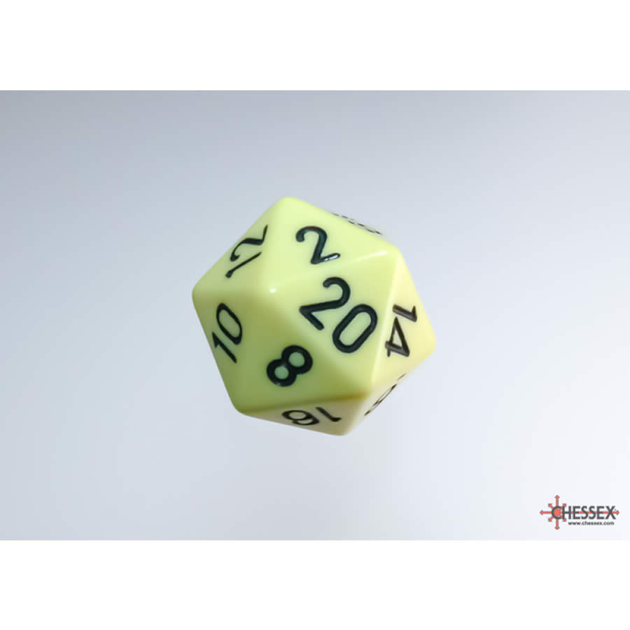 WCXPQ2062E4 Yellow Pastel Dice with Black Numbers D20 Aprox 16mm (5/8in) Pack of 4 (ONLINE ORDER ONLY)
