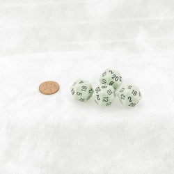 WCXPQ2065E4 Green Pastel Dice with Black Numbers D20 Aprox 16mm (5/8in) Pack of 4 (ONLINE ORDER ONLY)