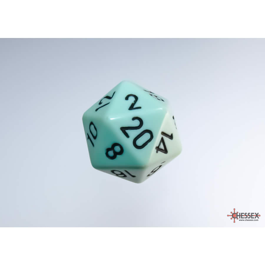 WCXPQ2065E4 Green Pastel Dice with Black Numbers D20 Aprox 16mm (5/8in) Pack of 4 (ONLINE ORDER ONLY)