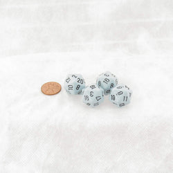 WCXPQ2066E4 Blue Pastel Dice with Black Numbers D20 Aprox 16mm (5/8in) Pack of 4 (ONLINE ORDER ONLY)