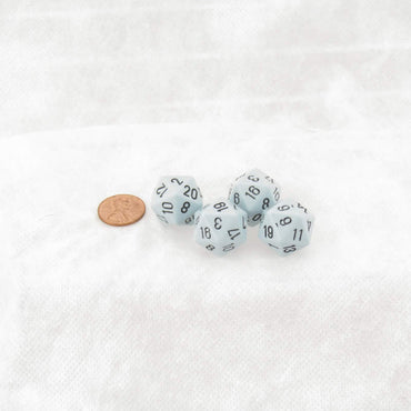 WCXPQ2066E4 Blue Pastel Dice with Black Numbers D20 Aprox 16mm (5/8in) Pack of 4 (ONLINE ORDER ONLY)