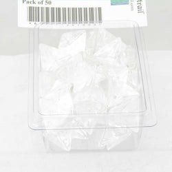 WCXPT0471E50 Clear Translucent Dice White Numbers D4 16mm (5/8in) Pack of 50 (ONLINE ORDER ONLY)