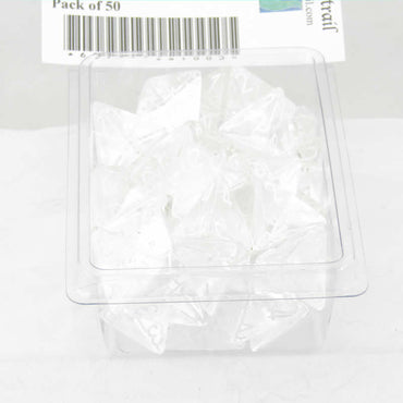 WCXPT0471E50 Clear Translucent Dice White Numbers D4 16mm (5/8in) Pack of 50 (ONLINE ORDER ONLY)