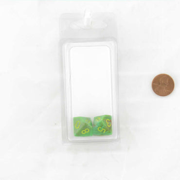 WCXPV1035E2 Slime Vortex Dice Yellow Numbers D10 16mm (5/8in) Pack of 2 (ONLINE ORDER ONLY)