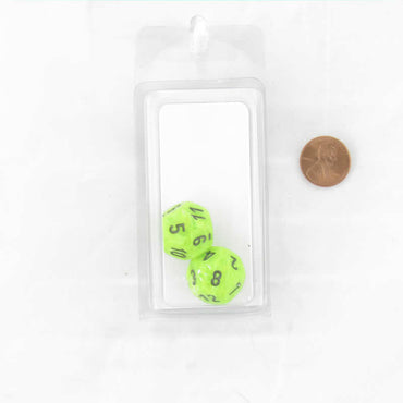 WCXPV1200E2 Bright Green Vortex Dice Black Numbers D12 16mm Pack of 2 (ONLINE ORDER ONLY)