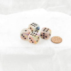 WCXXH6002E4 Circus Festive Dice with Black Hearts D6 16mm (5/8in) Pack of 4 (ONLINE ORDER ONLY)