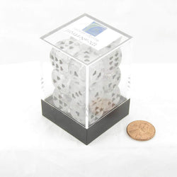 WCXXM0601E12 White Cirrus Dice with Black Hearts D6 16mm (5/8in) Pack of 12 (ONLINE ORDER ONLY)
