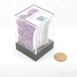 WCXXM0607E12 Purple Cirrus Dice with Black Hearts D6 16mm (5/8in) Pack of 12 (ONLINE ORDER ONLY)