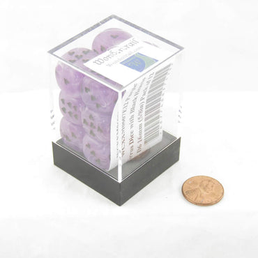 WCXXM0607E12 Purple Cirrus Dice with Black Hearts D6 16mm (5/8in) Pack of 12 (ONLINE ORDER ONLY)