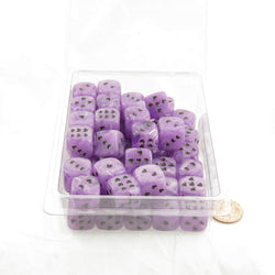 WCXXM0607E50 Purple Cirrus Dice with Black Hearts D6 16mm (5/8in) Pack of 50 (ONLINE ORDER ONLY)