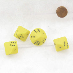 WCXXQ0202E4 Yellow Opaque Dice with Black Pips D10 20mm (25/32in) Pack of 4 (ONLINE ORDER ONLY)