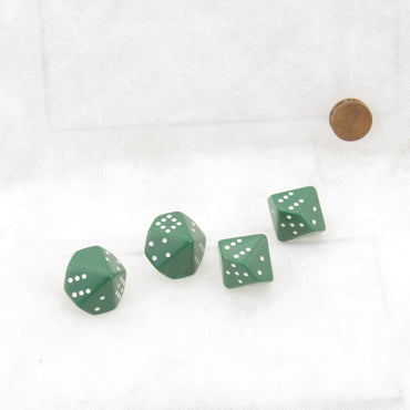 WCXXQ0205E4 Green Opaque Dice with White Pips D10 20mm (25/32in) Pack of 4 (ONLINE ORDER ONLY)