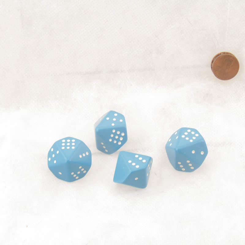 WCXXQ0216E4 Light Blue Opaque Dice with White Pips D10 20mm (25/32in) Pack of 4 (ONLINE ORDER ONLY)
