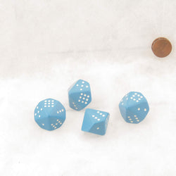 WCXXQ0216E4 Light Blue Opaque Dice with White Pips D10 20mm (25/32in) Pack of 4 (ONLINE ORDER ONLY)