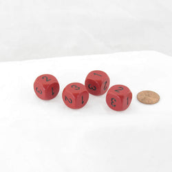 WCXXQ0314E4 Red Opaque Dice Black Numbers D3 (D6 1-3 Twice) 16mm Pack of 4 (ONLINE ORDER ONLY)