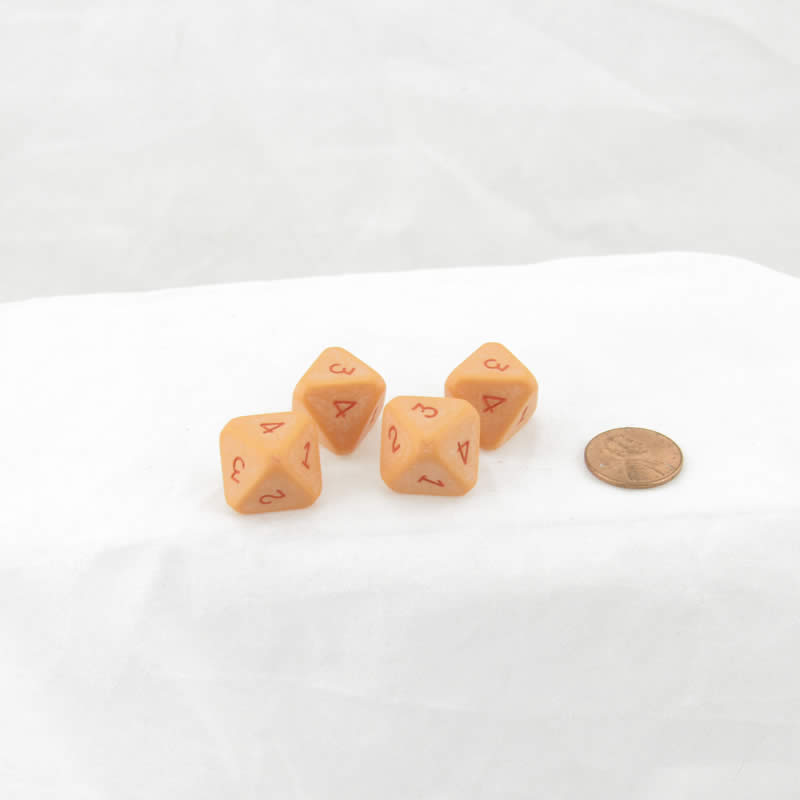 WCXXQ0423RE4 Orange Dice Red Numbers D8 No. 1-4 Twice 16mm Pack of 4 (ONLINE ORDER ONLY)