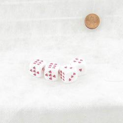 WCXXQ0624E4 White Dice with Pink Hearts D6 16mm (5/8in) Pack of 4 (ONLINE ORDER ONLY)
