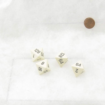 WCXXQDC00E4 Ivory Opaque Dice with Black Numbers D8 Doubling Cube 18mm (23/32in) Pack of 4 (ONLINE ORDER ONLY)