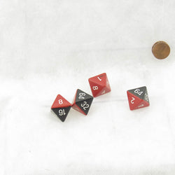 WCXXQDC84E4 Black and Red Opaque Dice with White Numbers D8 Doubling Cube 18mm (23/32in) Pack of 4 (ONLINE ORDER ONLY)
