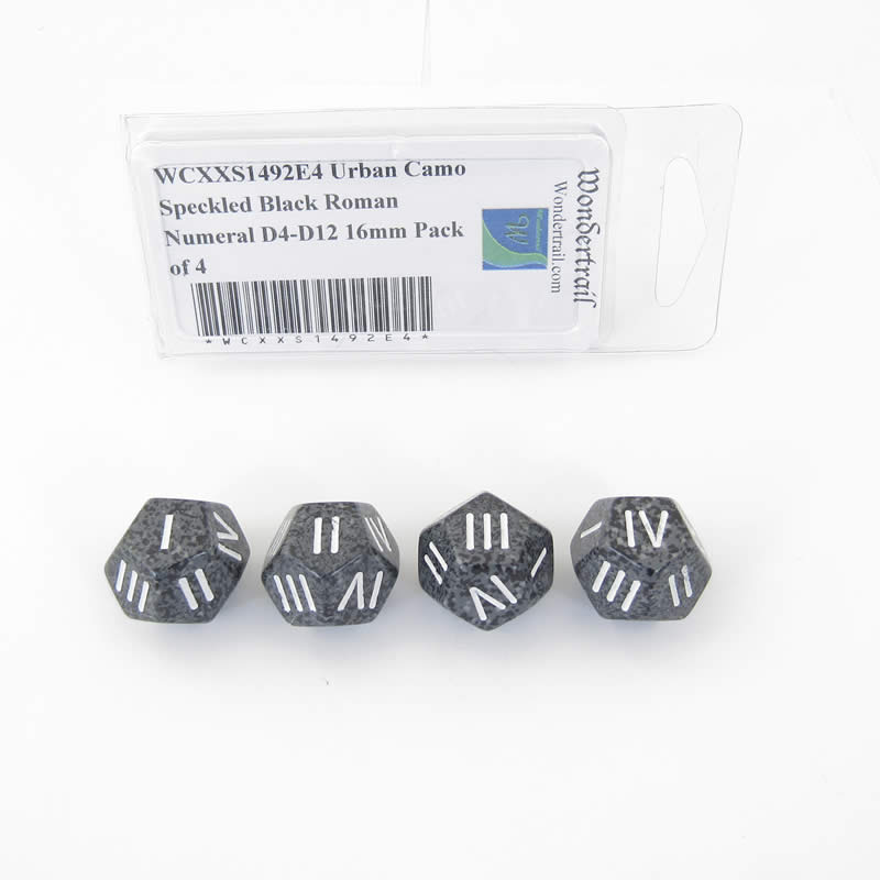WCXXS1492E4 Urban Camo Speckled White Roman Numeral D4-D12 16mm Pack of 4 (ONLINE ORDER ONLY)