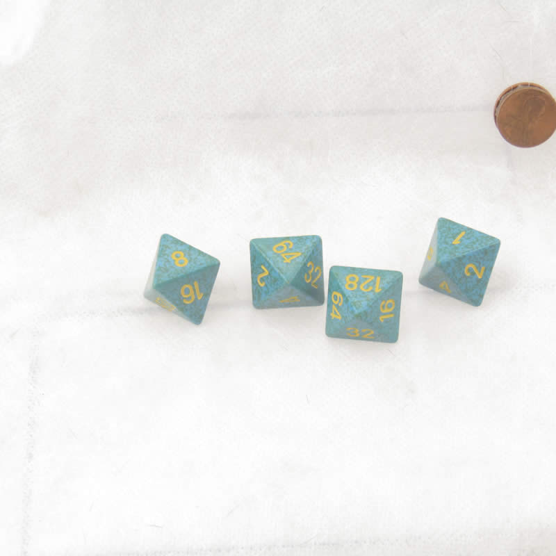 WCXXSDC47E4 Primula Speckled Dice with Yellow Numbers D8 Doubling Cube 18mm (23/32in) Pack of 4 (ONLINE ORDER ONLY)