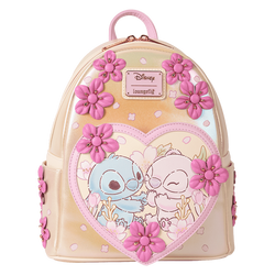 Loungefly Stitch & Angel Cherry Blossom Heart Mini Backpack (Online Order Only)