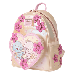 Loungefly Stitch & Angel Cherry Blossom Heart Mini Backpack (Online Order Only)