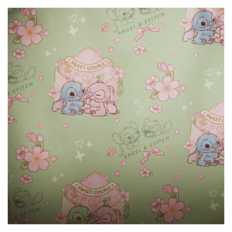 Loungefly Stitch & Angel Cherry Blossom Heart Mini Backpack (Online Order Only)