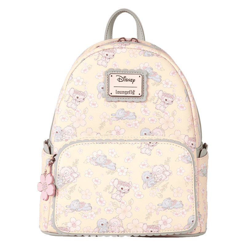 Loungefly Disney Stitch & Angel Cherry Blossom All-Over Print Mini Backpack (Online Order Only)