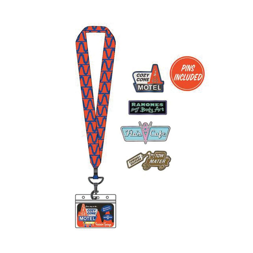 Loungefly: Pixar Cars Radiator Springs Lanyard with 4 Pins (ONLINE ORDER ONLY)