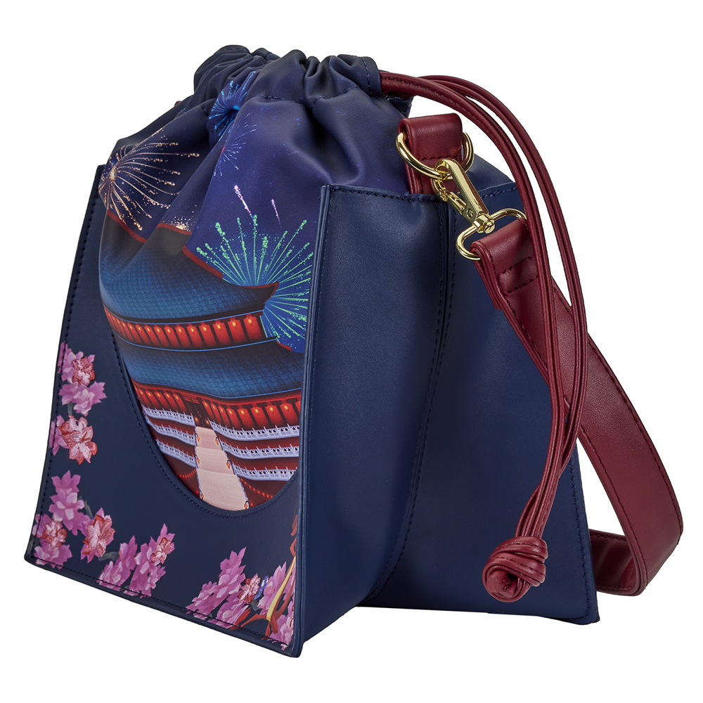 Loungefly: Disney Mulan Castle Cinch Sack Cross Body Bag (ONLINE ORDER ONLY)