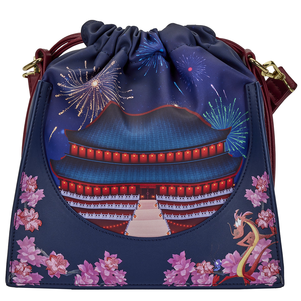 Loungefly: Disney Mulan Castle Cinch Sack Cross Body Bag (ONLINE ORDER ONLY)