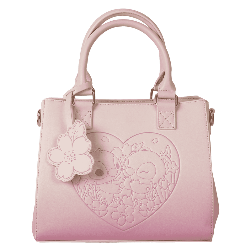 Loungefly Stitch & Angel Cherry Blossom Heart Crossbody Bag (Online Order Only)