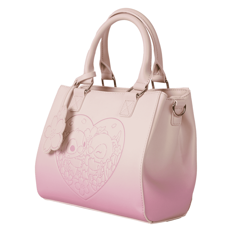 Loungefly Stitch & Angel Cherry Blossom Heart Crossbody Bag (Online Order Only)